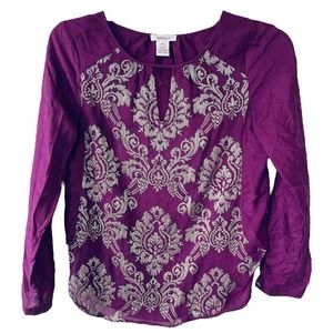 Sundance SILK Gold thread embroidered blouse Size XS